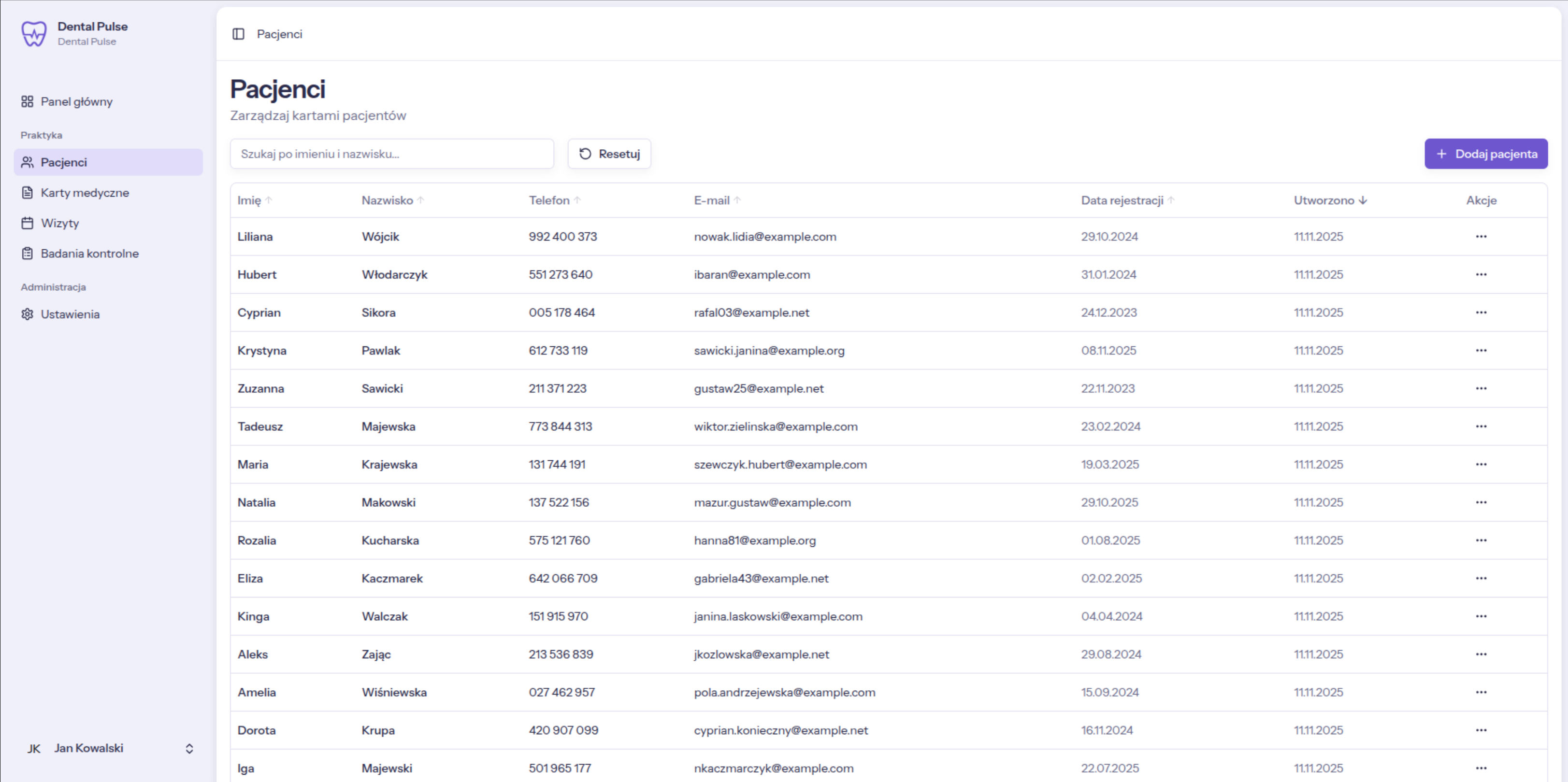 Zarządzanie pacjentami